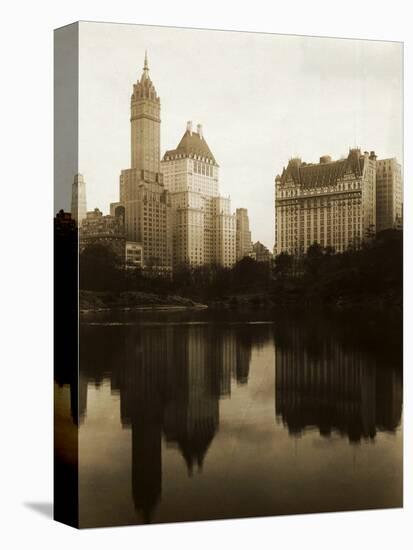 View of the Plaza Hotel, the Savoy Hotel and the Sherry-Netherland Hotel Reflected in the Water-null-Premier Image Canvas
