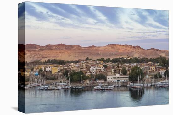 View of The River Nile and Nubian village on Elephantine Island, Aswan, Upper Egypt, Egypt, North A-Jane Sweeney-Premier Image Canvas