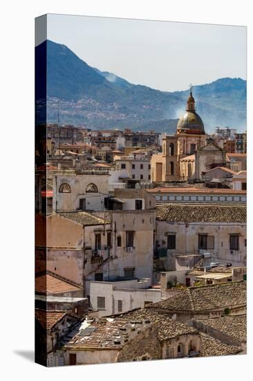 View of the Rooftops of Palermo with the Hills Beyond, Sicily, Italy, Europe-Martin Child-Premier Image Canvas