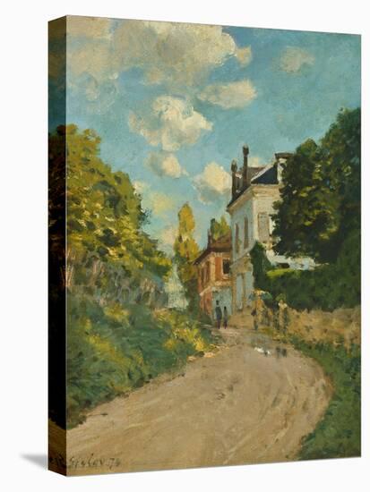 View of the Rue De Moubuisson, Louveciennes, 1874-Alfred Sisley-Premier Image Canvas