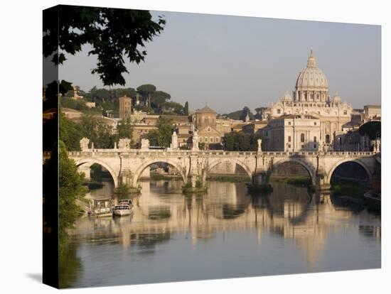 View of the S. Angelo Bridge on the Tiber River, Rome, Lazio, Italy, Europe-Olivieri Oliviero-Premier Image Canvas