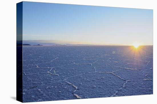 View of the Salar de Uyuni, the largest salt flat in the world, at sunrise, Daniel Campos Province,-Karol Kozlowski-Premier Image Canvas