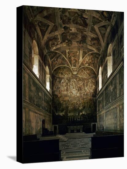 View of the Sistine Chapel Showing the Last Judgement and Part of the Ceiling (Before Restoration)-Michelangelo Buonarroti-Premier Image Canvas