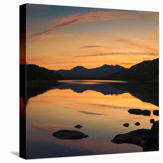 View of the Snowdon Horseshoe at Sunset from Llynau Mymbyr, Capel Curig, Wales, UK, Europe-Ian Egner-Premier Image Canvas