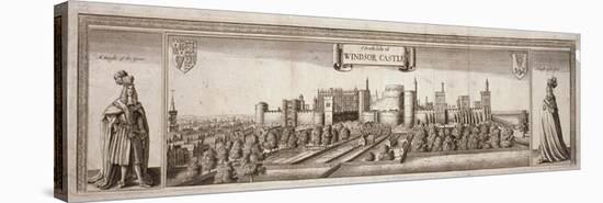 View of the South Side of Windsor Castle, Berkshire, C1660-Wenceslaus Hollar-Premier Image Canvas