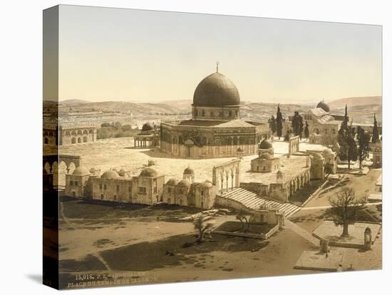 View of the Temple Mount with the Dome of the Rock and the El Aqsa Mosque, Jerusalem, C.1880-1900-null-Premier Image Canvas