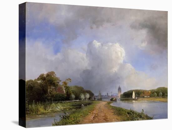 View of the Vliet Near Delft, 1844-Johan-Barthold Jongkind-Premier Image Canvas