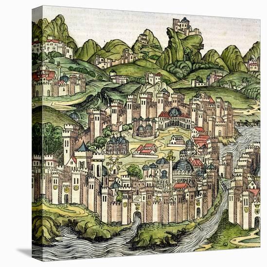 View of the Walled City of Constantinople, from the Nuremberg Chronicle by Hartmann Schedel 1493-null-Premier Image Canvas
