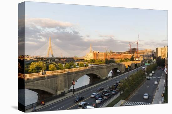 View of the Zakim Bridge across the Charles River, Boston, Massachusetts-Jerry and Marcy Monkman-Premier Image Canvas