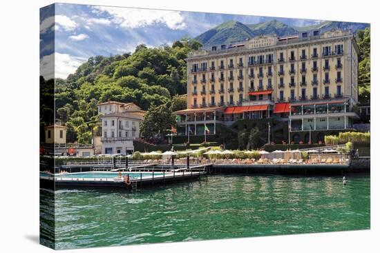 View of ther Grand Hotel Tremezzo  from Lake Como, Lombardy, Italy-George Oze-Premier Image Canvas