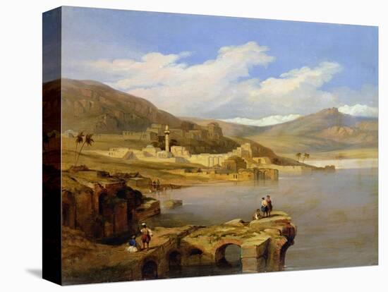 View of Tiberius on the Sea of Galilee-David Roberts-Premier Image Canvas