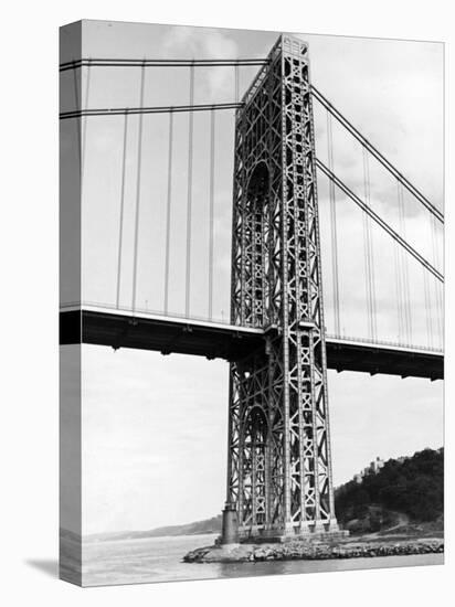 View of Tiny Lighthouse at the Foot of the George Washington Bridge-Alfred Eisenstaedt-Premier Image Canvas
