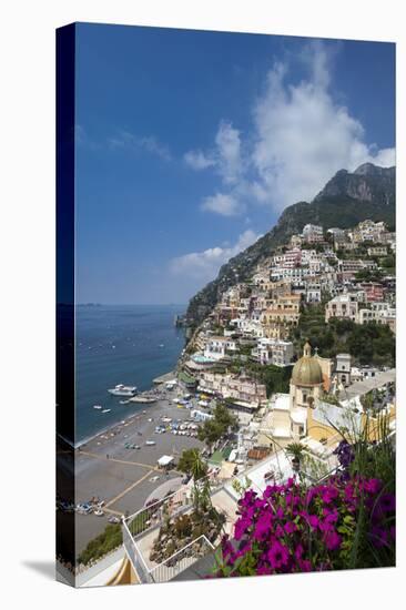View of town and beach, Positano, Amalfi Coast (Costiera Amalfitana), UNESCO World Heritage Site, C-John Miller-Premier Image Canvas