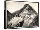 View of Two Railroad Trains on Tracks Along a Mountain, Presumably on or Near the Panama Canal,…-Byron Company-Premier Image Canvas