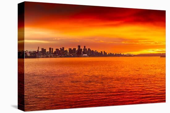 View of Vancouver Skyline from North Vancouver at sunset, British Columbia, Canada, North America-Frank Fell-Premier Image Canvas