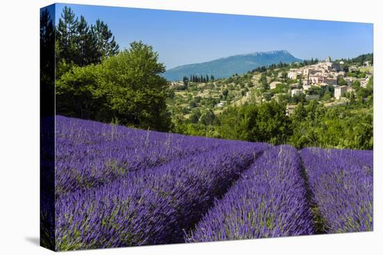 View of Village of Aurel with Field of Lavander in Bloom, Provence, France-Stefano Politi Markovina-Premier Image Canvas