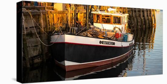 View of yacht moored at pier, Rockland Harbor, Rockland, Knox County, Maine, USA-null-Premier Image Canvas