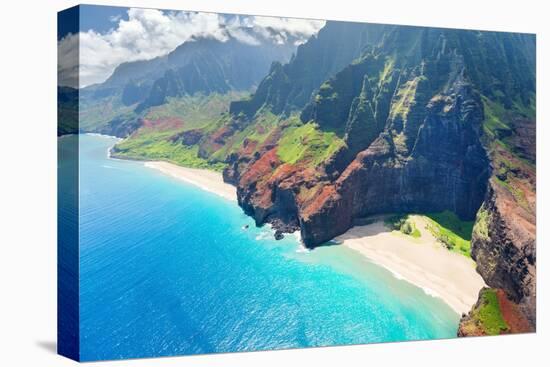 View on Na Pali Coast on Kauai Island on Hawaii in a Sunny Day-SergiyN-Premier Image Canvas