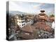 View over Durbar Square from Rooftop Cafe Showing Temples and Busy Streets, Kathmandu, Nepal, Asia-Lee Frost-Premier Image Canvas