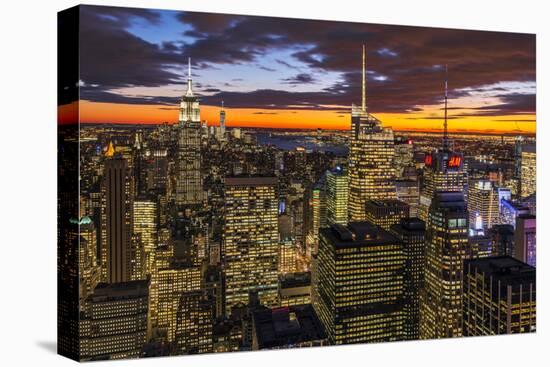 View over Midtown Manhattan skyline at dusk from the Top of the Rock, New York, USA-Stefano Politi Markovina-Premier Image Canvas