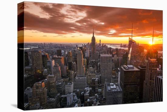 View over Midtown Manhattan skyline at sunset from the Top of the Rock, New York, USA-Stefano Politi Markovina-Premier Image Canvas