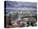 View Over Reykjavik With Mountains Looming in the Distance, Reykjavik, Iceland, Polar Regions-Lee Frost-Premier Image Canvas