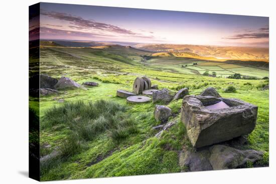 View over Stanage Edge Millstones at Sunrise, Peak District National Park, Derbyshire-Andrew Sproule-Premier Image Canvas