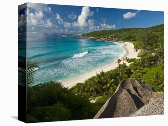 View Over the Beach of Grand Anse, La Digue, Seychelles, Indian Ocean, Africa-null-Premier Image Canvas