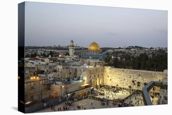 View over the Western Wall (Wailing Wall) and the Dome of the Rock Mosque, Jerusalem, Israel-Yadid Levy-Premier Image Canvas