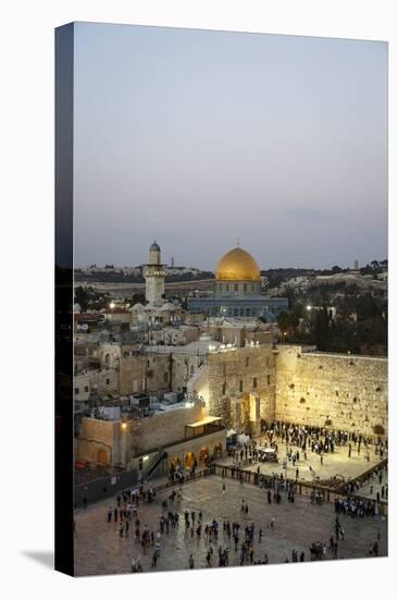 View over the Western Wall (Wailing Wall) and the Dome of the Rock Mosque, Jerusalem, Israel-Yadid Levy-Premier Image Canvas