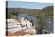 View over whitewashed village of Alcoutim on Rio Guadiana river, Alcoutim, Algarve, Portugal, Europ-Stuart Black-Premier Image Canvas