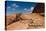 View point sign, Ad Deir Monastery, Ancient Nabatean City of Petra, Wadi Musa, Ma'an Governorate...-null-Premier Image Canvas