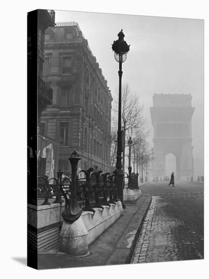 View Showing the Arc de Triomphe and the Subway Station-Ed Clark-Premier Image Canvas
