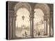 View Through a Baroque Colonnade into a Garden, 1760-1768-Canaletto-Premier Image Canvas