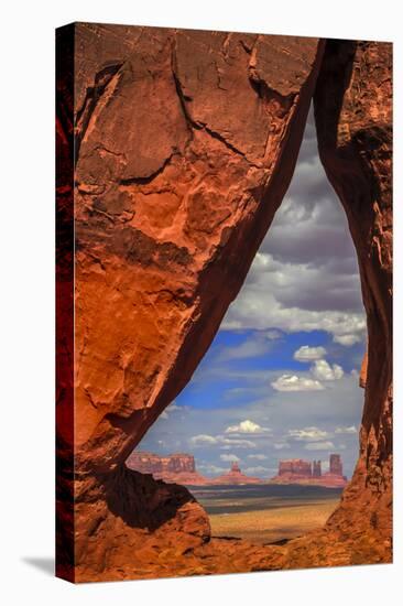 View Through Teardrop Arch into Monument Valley Tribal Park of the Navajo Nation, Arizona and Utah-Jerry Ginsberg-Premier Image Canvas