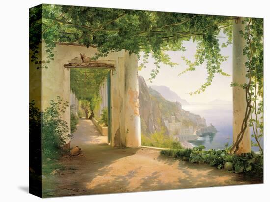 View to the Amalfi Coast-Carl Frederic Aagaard-Stretched Canvas