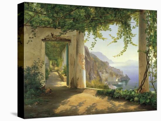 View to the Amalfi Coast-Carl Frederic Aagaard-Stretched Canvas