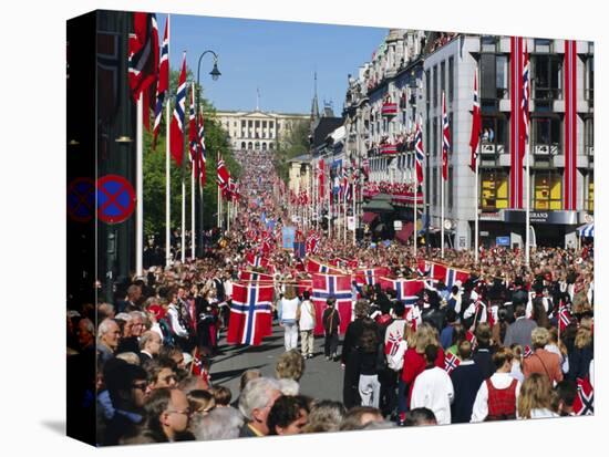 View to the Royal Palace, Norwegian National Day (17th May) Oslo, Norway, Scandinavia, Europe-Gavin Hellier-Premier Image Canvas