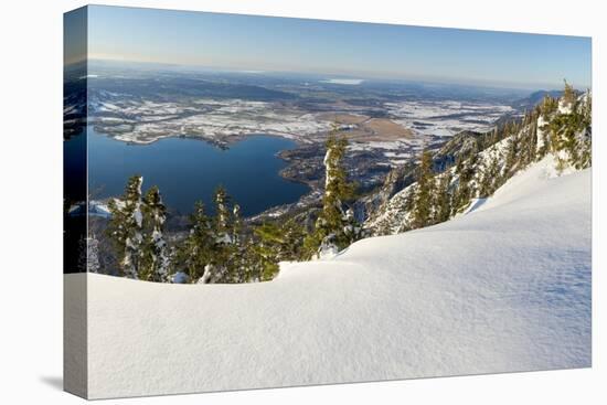 View towards lake Kochelsee and the foothills of the Alps near Munich. Germany, Bavaria-Martin Zwick-Premier Image Canvas