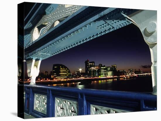 View Towards London's South Bank and the New City Hall from Arch on Tower Bridge in Central London-Andrew Watson-Premier Image Canvas