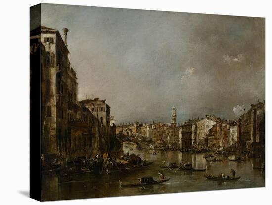 View Up the Grand Canal Toward the Rialto, C.1785-Francesco Guardi-Premier Image Canvas