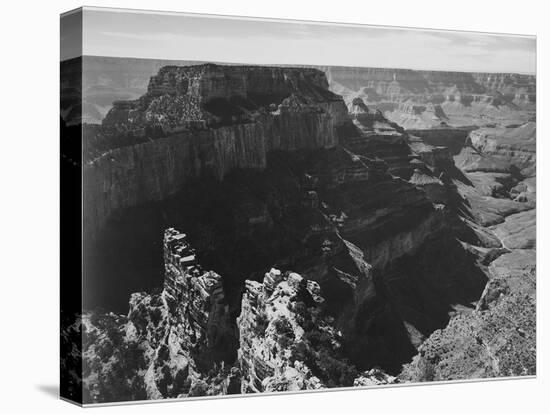 View With Rock Formation Different Angle "Grand Canyon National Park" Arizona. 1933-1942-Ansel Adams-Stretched Canvas