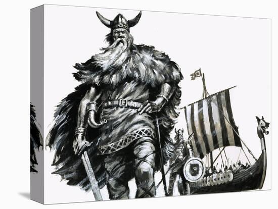 Viking and Longship-null-Premier Image Canvas