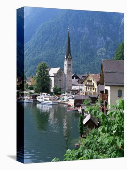 Village and Lake, Hallstatt, Austrian Lakes, Austria-Jean Brooks-Premier Image Canvas