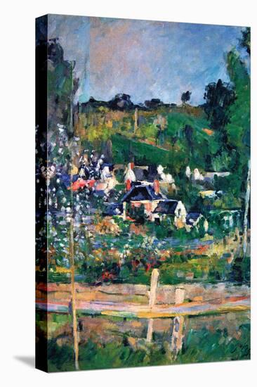 Village Behind The Fence-Paul Cézanne-Stretched Canvas
