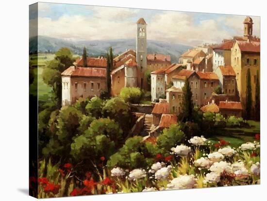 Village Bell Tower-Lazzara-Stretched Canvas