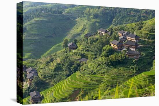 Village House and Rice Terraces in the Mountain, Longsheng, China-Keren Su-Premier Image Canvas