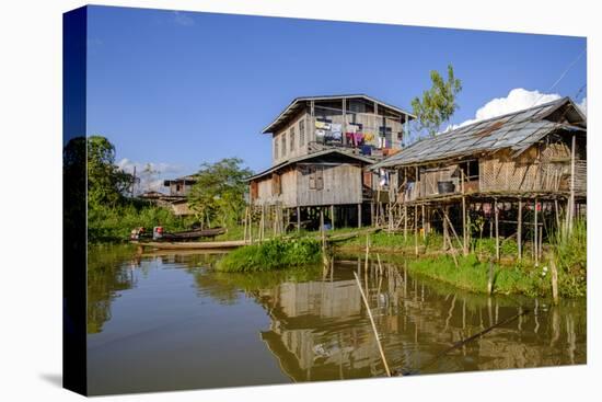 Village of Nam Pan, Stilt Houses, Inle Lake, Shan State, Myanmar (Burma), Asia-Nathalie Cuvelier-Premier Image Canvas