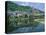 Village Reflected in the Lot River, Estaing, Aveyron, Midi Pyrenees, France, Europe-Ruth Tomlinson-Premier Image Canvas