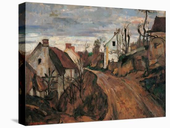 Village Street in Auvers-Paul Cézanne-Stretched Canvas